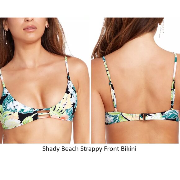 NWT Volcom Juniors Strappy Reversible Bralette Bikini Sizes M-XL $40 12HL978 - Picture 3 of 3